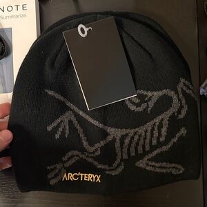 Arc'teryx Black and Gold Logo Beanie